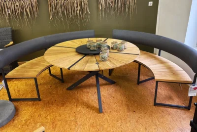 Zebra Essgruppe Onyx/Oryx, ein Tisch und zwei Bänke, Bild 1